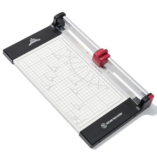 JIELISI Rollenschneider, Schnittleistung bis zu 10 Blatt, 12 Zoll Schnittlänge, A4 Manuelle Guillotine-Papierschneidemaschine, Papierschneider mit Automatischer Papierpressfunktion von JIELISI