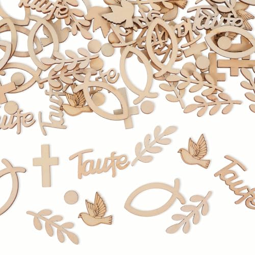 JIEYAO 100 Stück Holz Konfetti Taufe, Streudeko Taufe Tischdeko Taufe Mädchen Junge Holzfische Kommunion Streudeko Fische Taube Streudeko Holz Fisch Deko für Konfirmation Babyshowerparty Taufdeko JIEYAO 100 Stück Holz Konfetti Taufe, Streudeko Taufe Tischdeko Taufe Mädchen Junge Holzfische Kommunion Streudeko Fische Taube Streudeko Holz Fisch Deko für Konfirmation Babyshowerparty Taufdeko von JIEYAO