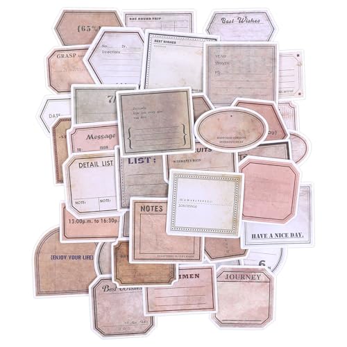 JIEYAO 100 Stück Scrapbooking Sticker, Beschreibbar Vintage Dekopapier Scrapbook Stickers Washi Aufkleber Papier Set für Tagebuch Stempel Scrapbook Kalender Notizbuch Fotoalbum Dekoration(B) von JIEYAO