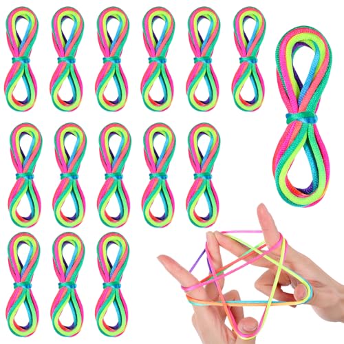 JIEYAO 15 Stück Fadenspiel Fingerspiel, Fingertwist Kinder 160cm langes Rainbow Rope Flexibles Fadenspiele für Kinder Finger Twist Spiel für Jungen und Mädchen Mitgebsel Kindergeburtstag ab 5 Jahren JIEYAO 15 Stück Fadenspiel Fingerspiel, Fingertwist Kinder 160cm langes Rainbow Rope Flexibles Fadenspiele für Kinder Finger Twist Spiel für Jungen und Mädchen Mitgebsel Kindergeburtstag ab 5 Jahren von JIEYAO