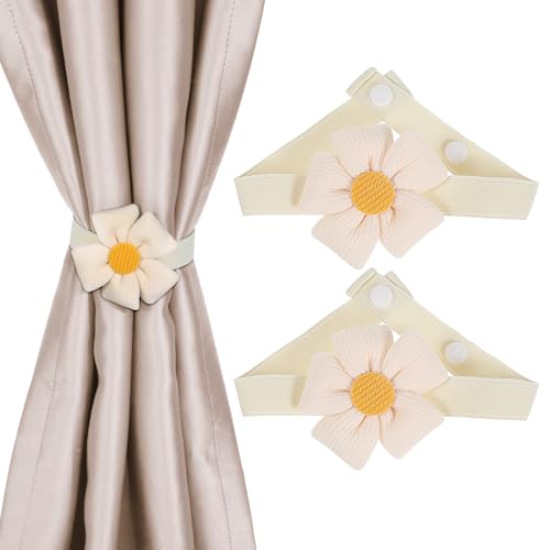JIEYAO 2 Stück Vorhang Raffhalter,Blumen Gardinen Raffhalter Elastische Vorhang Halter mit Verstellbaren Schnalle Niedlich Boho Dekorative Gardinenhalter Gardinen Seil für Kinderzimmer Haus Büro Beige JIEYAO 2 Stück Vorhang Raffhalter,Blumen Gardinen Raffhalter Elastische Vorhang Halter mit Verstellbaren Schnalle Niedlich Boho Dekorative Gardinenhalter Gardinen Seil für Kinderzimmer Haus Büro Beige von JIEYAO