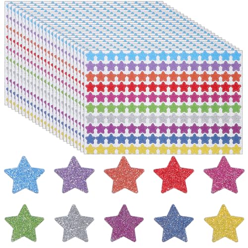 JIEYAO 3000 Stück Sticker Sterne Aufkleber, 12 mm Bunte Laser Belohnungssticker für Kinder 10 Farben Glitzer Sticker Selbstklebende Sternaufkleber für Lehrer Belohnung Kalende Scrapbooking DIY JIEYAO 3000 Stück Sticker Sterne Aufkleber, 12 mm Bunte Laser Belohnungssticker für Kinder 10 Farben Glitzer Sticker Selbstklebende Sternaufkleber für Lehrer Belohnung Kalende Scrapbooking DIY von JIEYAO