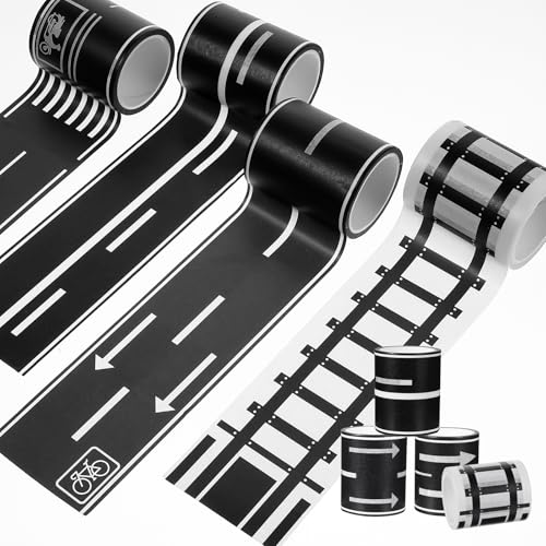 JIEYAO 4 Rollen Autobahn Eisenbahnen Straßen Klebeband,Schwarzes & Weißes Verkehr Washi Tape Dekorative Selbstklebendes Züge Straßenband Verkehrszeichen Aufkleber für Kinder Lernen Kunst DIY Handwerk JIEYAO 4 Rollen Autobahn Eisenbahnen Straßen Klebeband,Schwarzes & Weißes Verkehr Washi Tape Dekorative Selbstklebendes Züge Straßenband Verkehrszeichen Aufkleber für Kinder Lernen Kunst DIY Handwerk von JIEYAO
