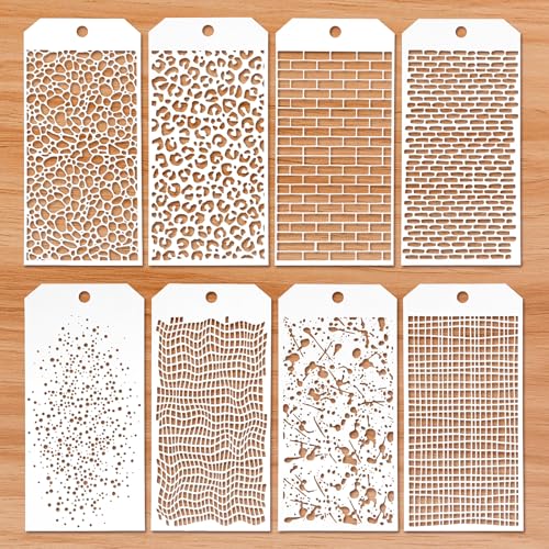 JIEYAO 8 Stück Malerei Schablone, Leopard Brick Dot Layering Schablonen Wiederverwendbar Malschablonen Malerei Vorlage DIY Malerei Vorlage für Wand Holz Boden Möbel Basteln Scrapbooking JIEYAO 8 Stück Malerei Schablone, Leopard Brick Dot Layering Schablonen Wiederverwendbar Malschablonen Malerei Vorlage DIY Malerei Vorlage für Wand Holz Boden Möbel Basteln Scrapbooking von JIEYAO