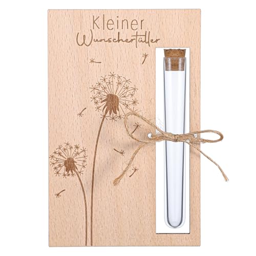 JIEYAO Geldgeschenke Geburtstag, Geldgeschenk Verpackung aus Holz Wunscherfüller Pusteblume Lustige Hochzeitsgeschenk Mit Reagenzgläsern Bindfaden für Hochzeit Brautpaar Reise von JIEYAO