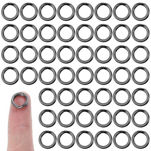 JIEYAO Schwarze kleine Schlüsselringe, 12 mm, Edelstahl, Spaltringe, Mini-Metallring, kleine Biegeringe, runder Schlüsselanhänger, Erkennungsmarke, Mini-Ringe für Halsketten, hängende Schlüssel, DIY JIEYAO Schwarze kleine Schlüsselringe, 12 mm, Edelstahl, Spaltringe, Mini-Metallring, kleine Biegeringe, runder Schlüsselanhänger, Erkennungsmarke, Mini-Ringe für Halsketten, hängende Schlüssel, DIY von JIEYAO