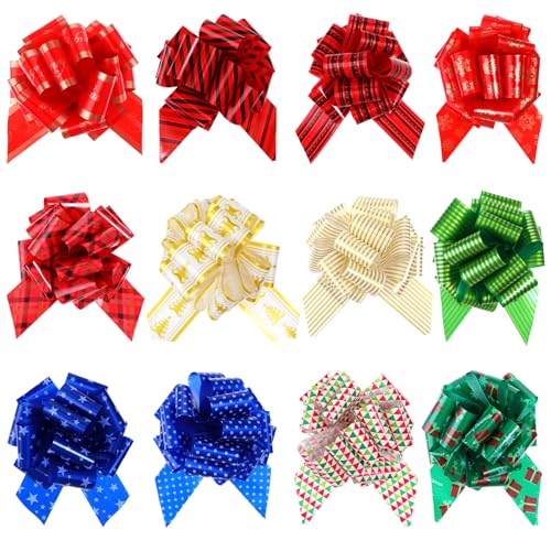 JIEYAO Weihnachts Geschenkschleifen, 12 Stück Große Weihnachtsschleifen Geschenk Schleifen Bunt Dekoschleifen 12 cm Christmas Bows Ziehschleifen Geschenkbänder für Weihnachten Geschenkverpackung Deko JIEYAO Weihnachts Geschenkschleifen, 12 Stück Große Weihnachtsschleifen Geschenk Schleifen Bunt Dekoschleifen 12 cm Christmas Bows Ziehschleifen Geschenkbänder für Weihnachten Geschenkverpackung Deko von JIEYAO