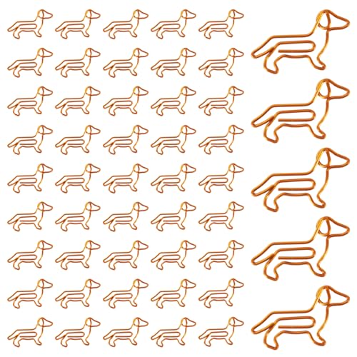 JIEYUCHU Büroklammern 50 Stück, Büroklammer Tiereform mit Transparentbox, Bürobedarf Büroklammern, Süße Büroklammern für Büro, Klassenzimmer, Aktenklammer (Orange) von JIEYUCHU