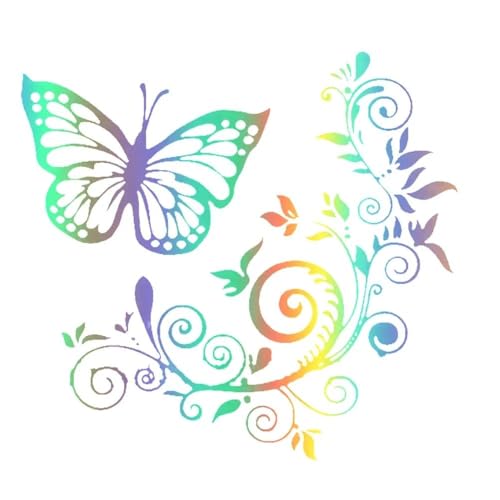 JIFENLI 15Cm Schmetterling Blume Lustiges Fahrzeug Auto Aufkleber Außen Sonnenschutz Und Wasserdichte Aufkleber Auf Motorrad Persönlichkeit, Aufkleber Pvc von JIFENLI