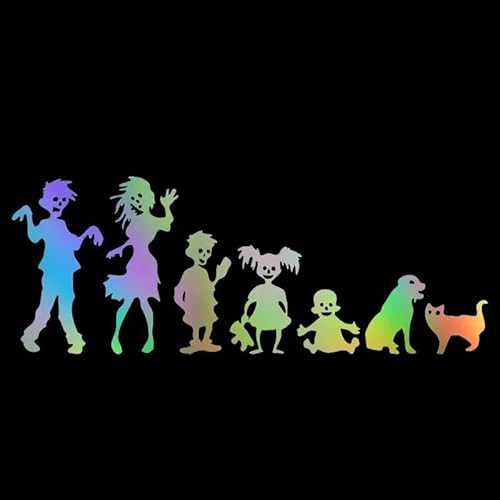 JIFENLI 18 Cm Horror Zombie Familie Personalisierte Außenteile Aufkleber Für Auto Aufkleber Zubehör Niedlich, Persönlichkeit, Abdeckung Kratzer von JIFENLI