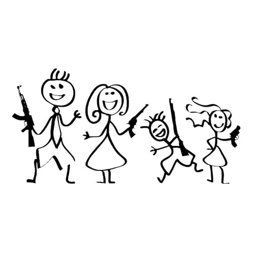 JIFENLI Auto Aufkleber Familie Stick Gun Muster Stilvoll, Niedlich, Abziehbilder Abdeckung Kratzer Anime Aufkleber Wohnwagen Zubehör Persönlichkeit, Pvc JIFENLI Auto Aufkleber Familie Stick Gun Muster Stilvoll, Niedlich, Abziehbilder Abdeckung Kratzer Anime Aufkleber Wohnwagen Zubehör Persönlichkeit, Pvc von JIFENLI
