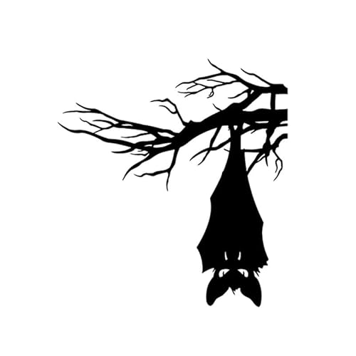 JIFENLI Autoaufkleber 13,5 * 14,5 coolste Fledermäuse Baum Dekor Vinyl Auto Aufkleber Silhouette Stoßstange Fenster von JIFENLI