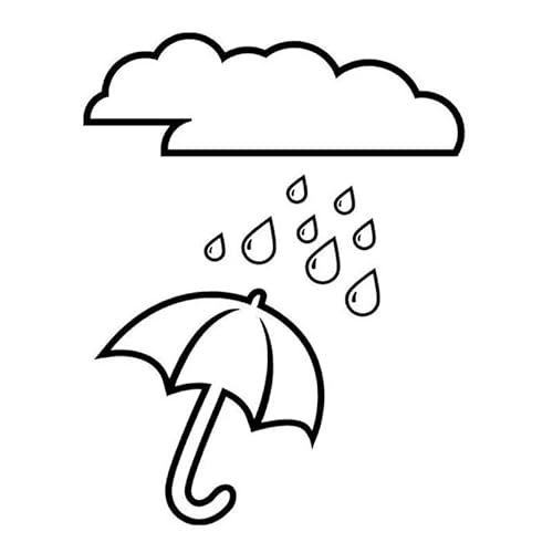JIFENLI Autoaufkleber 13,6 cm * 17,5 cm Regenschirm Regentropfen Und Wolken Mode Aufkleber Aufkleber Vinyl Schwarz/Silber von JIFENLI