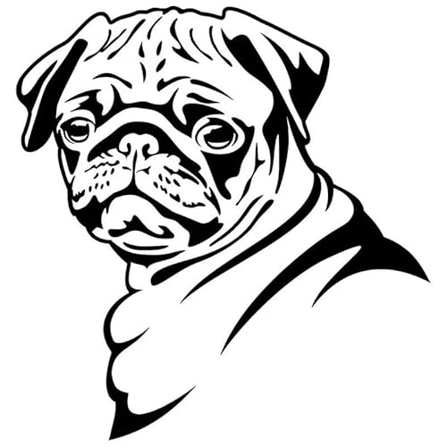 JIFENLI Autoaufkleber 13,8 * 14,5 CM Mops Hund Auto Aufkleber Lustige Niedliche Vinyl Aufkleber Auto Styling Stoßstange Zubehör Schwarz/Silber JIFENLI Autoaufkleber 13,8 * 14,5 CM Mops Hund Auto Aufkleber Lustige Niedliche Vinyl Aufkleber Auto Styling Stoßstange Zubehör Schwarz/Silber von JIFENLI