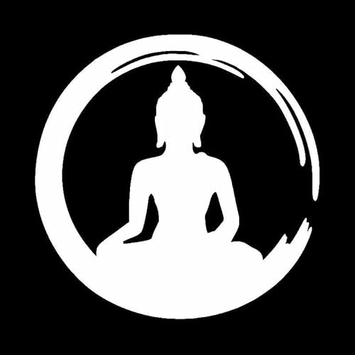 JIFENLI Autoaufkleber 13CM * 13CM Buddha Vinyl Aufkleber Auto Aufkleber Sangha Buddhismus Schwarz/Silber von JIFENLI