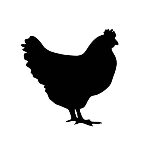 JIFENLI Autoaufkleber 14 * 12CM HUHN Bauernhof Auto Aufkleber Aufkleber Reflektierende Tier Spaß Motorrad Dekorative Körper Aufkleber Schwarz/Silber von JIFENLI