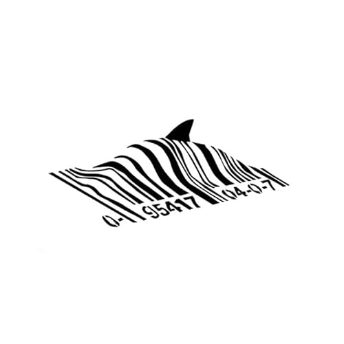 JIFENLI Autoaufkleber 16,8 cm * 7,5 cm Banksy Barcode SHARK Persönlichkeit Vinyl Auto Fenster Aufkleber Aufkleber Schwarz Silber JIFENLI Autoaufkleber 16,8 cm * 7,5 cm Banksy Barcode SHARK Persönlichkeit Vinyl Auto Fenster Aufkleber Aufkleber Schwarz Silber von JIFENLI