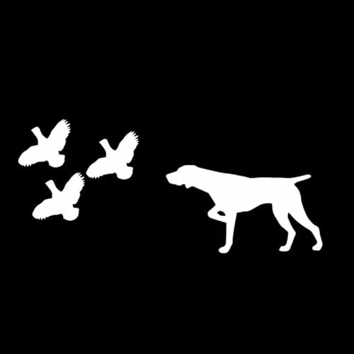 JIFENLI Autoaufkleber 18,7 x 8,2 cm Auto Aufkleber Deutsch Kurzhaar Zeiger Drei Wachtel Kurzhaar Hund Vinyl Aufkleber Schwarz/Silber von JIFENLI