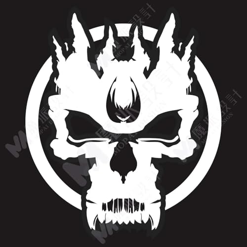 JIFENLI Cool Skull Aufkleber Kreatives Auto Laptop Stoßstange Kratzer Wasserdicht Dekorativ Aufkleber Pvc, 15Cm von JIFENLI