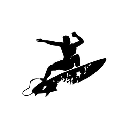JIFENLI Urkomische Surf Welle Hawaiianische Trim Auto Aufkleber Vinyl Silhouette Extreme Sport Scratch Trim, 16Cm von JIFENLI