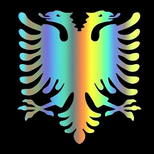 JIFENLI Vinyl Aufkleber Albanisch Doppelköpfig Adler Auto Kratzer Aufkleber Wasserdichte Auto Trim Lkw Stoßstange, 15Cm von JIFENLI