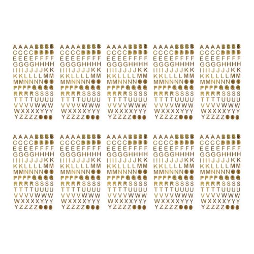 10 Blatt goldene Glitzer-Buchstaben-Aufkleber, glitzernde Alphabet-Aufkleber, Abschlusskappen-Aufkleber, selbstklebende Buchstaben für Geschenk-Scrapbooks Grußkarten von JIHUOO