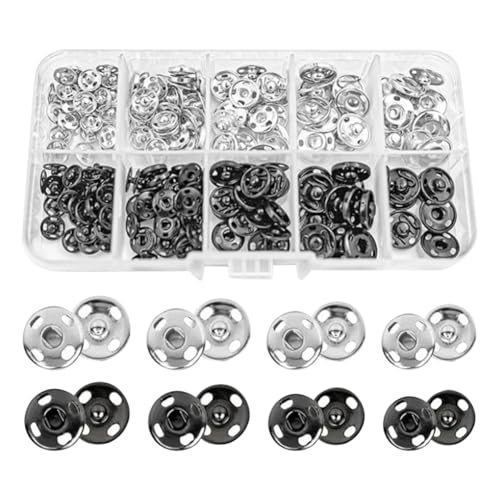 100 Sets Schwarz Silber Knopf Druckknöpfe Nähen Metall Druckknöpfe Verschlüsse Nähen Druckknöpfe Verschlüsse Farbige Metall Druckknöpfe Heavy Duty Button Snaps mit Aufbewahrungsbox 100 Sets Schwarz Silber Knopf Druckknöpfe Nähen Metall Druckknöpfe Verschlüsse Nähen Druckknöpfe Verschlüsse Farbige Metall Druckknöpfe Heavy Duty Button Snaps mit Aufbewahrungsbox von JIHUOO