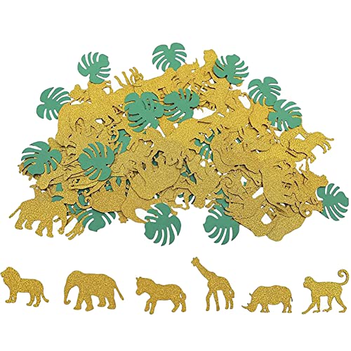 100 Stück Dschungel Tier Konfetti Safari Thema Tisch Konfetti Tischkonfetti Tischdekoration Partydekorationen für Geburtstag Babyparty von JIHUOO