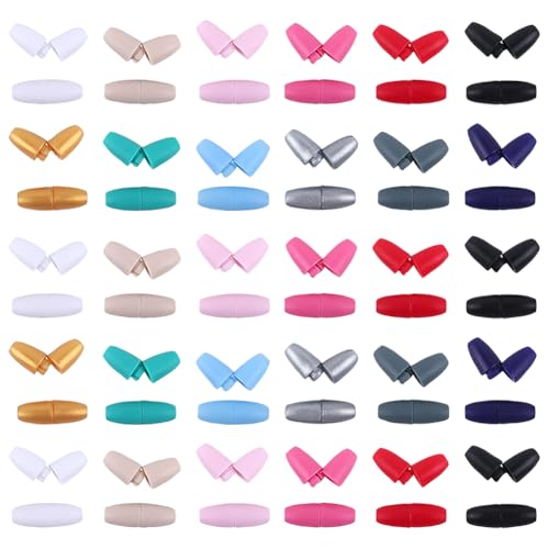 100 Stück Kunststoff-Schlüsselband-Verschlüsse, für Halsketten, Sicherheitsverschlüsse, Perlenfassverbinder, Armband, Fassverschlüsse, Schmuckherstellung, Kordelverschlüsse, mehrfarbig von JIHUOO