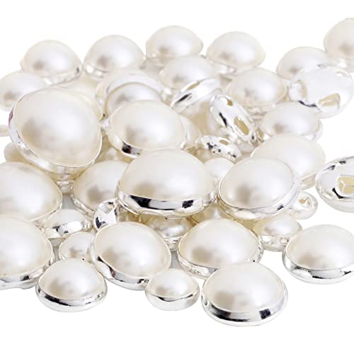 100 Stück Nähperlen, halbrunde Perlen, Nachahmung, flache Rückseite, lose Perlen, Verzierungen für Handwerk, Kleidung, 10 mm von JIHUOO