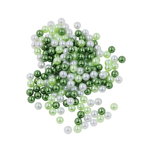 100 g, 6 mm grüne runde Perlen, St. Patrick's Day, lose Bastelperlen, mehrfarbige Perlen, Vasenfüller, Perlen mit Löchern für Halsketten, Armbänder, Ohrringe von JIHUOO