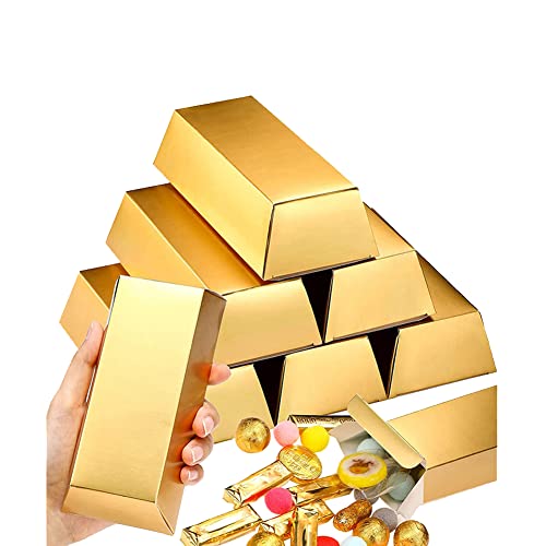 JIHUOO 12 Stück Gefälschte Goldbarren Goldene Geschenkbox Gastgeschenkboxen Goldfolie Geschenkschachtel Papierboxen Partyzubehör für Weihnachten Hochzeit JIHUOO 12 Stück Gefälschte Goldbarren Goldene Geschenkbox Gastgeschenkboxen Goldfolie Geschenkschachtel Papierboxen Partyzubehör für Weihnachten Hochzeit von JIHUOO