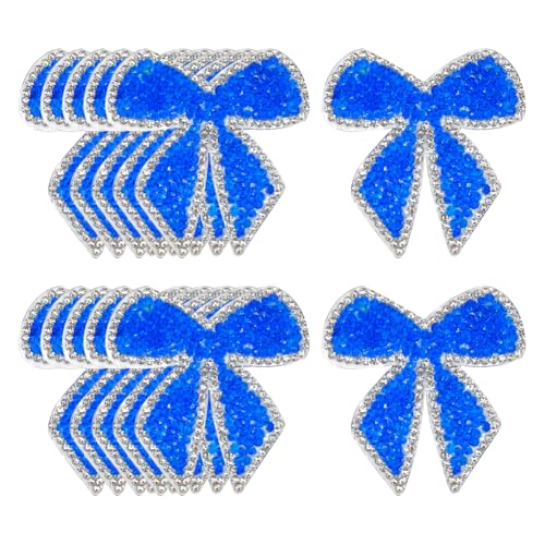 12 Stück Strass-Schleifen-Patches zum Aufbügeln, glitzernde Kristall-Applikationen, Jacke, dekorative Flicken für Rucksäcke, Hüte, Kleider, Verzierungen, Kleidung, Reparaturflicken in Blau 12 Stück Strass-Schleifen-Patches zum Aufbügeln, glitzernde Kristall-Applikationen, Jacke, dekorative Flicken für Rucksäcke, Hüte, Kleider, Verzierungen, Kleidung, Reparaturflicken in Blau von JIHUOO