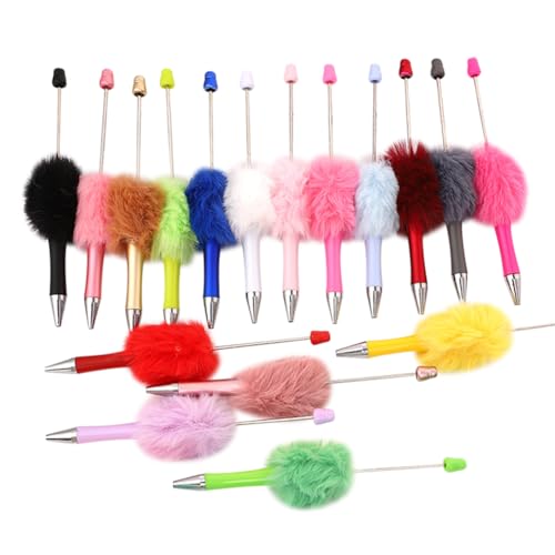18 Stück 18 Farben flauschige Perlen-Kugelschreiber, Plüsch-Kugelschreiber, einziehbare Kunststoffperlenstifte, niedliche Perlen, Stifte, DIY, schwarze Tinte, Stifte mit Schaft, DIY-Stift, Schule 18 Stück 18 Farben flauschige Perlen-Kugelschreiber, Plüsch-Kugelschreiber, einziehbare Kunststoffperlenstifte, niedliche Perlen, Stifte, DIY, schwarze Tinte, Stifte mit Schaft, DIY-Stift, Schule von JIHUOO
