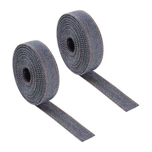 2 Rollen 1 cm x 5,5 Yards Denim Geschenkband Rustikales Brautstraußband Jeans-Material Stoffbänder Kuchen Box Dekorieren Bänder Dekorative Kleidung Nähen Dekorationen Dunkelblau 2 Rollen 1 cm x 5,5 Yards Denim Geschenkband Rustikales Brautstraußband Jeans-Material Stoffbänder Kuchen Box Dekorieren Bänder Dekorative Kleidung Nähen Dekorationen Dunkelblau von JIHUOO