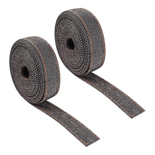 2 Rollen 1 cm x 5,5 Yards Denim Geschenkband Rustikales Brautstraußband Jeans-Material Stoffband Kuchen Box Dekorieren Band Dekoband Kleidungsstück Nähen Dekorationen Schwarz 2 Rollen 1 cm x 5,5 Yards Denim Geschenkband Rustikales Brautstraußband Jeans-Material Stoffband Kuchen Box Dekorieren Band Dekoband Kleidungsstück Nähen Dekorationen Schwarz von JIHUOO
