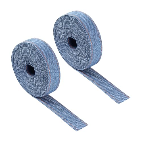 2 Rollen 1 cm x 5,5 Yards Denim Geschenkverpackungsband Rustikales Brautstraußband Jeans-Material Stoffband Kuchen Box Dekorieren Band Dekoband Kleidungsstück Nähen Dekorationen Blau 2 Rollen 1 cm x 5,5 Yards Denim Geschenkverpackungsband Rustikales Brautstraußband Jeans-Material Stoffband Kuchen Box Dekorieren Band Dekoband Kleidungsstück Nähen Dekorationen Blau von JIHUOO