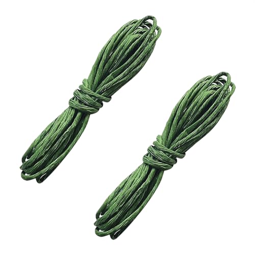 2 Stück 8 Meter Bast-Papier-Bast-Bastband, gedrehtes Papierband, Kordel zum Verpacken von Geschenken, Schnur für Urlaub, Dekoration, Grün, 2 Stück von JIHUOO