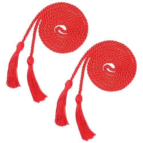 2 Stück Abschluss-Ehrenschnüre, geflochtene Quaste, Kordel für Junggesellenabschiede, Abschlussfeier, Dekoration, Rot 2 Stück Abschluss-Ehrenschnüre, geflochtene Quaste, Kordel für Junggesellenabschiede, Abschlussfeier, Dekoration, Rot von JIHUOO