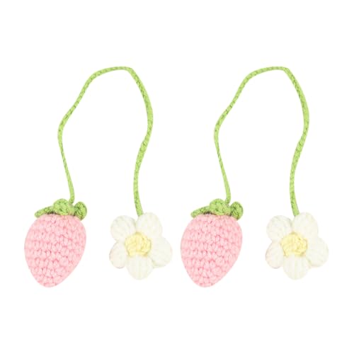 2 Stück Erdbeer-Häkelblume Auto hängende Ornament Rückspiegel hängende Charms dekorative Autoanhänger Charms Rückspiegel Aufhänger handgefertigt Automobil-Innenzubehör für Frauen Rosa 2 Stück Erdbeer-Häkelblume Auto hängende Ornament Rückspiegel hängende Charms dekorative Autoanhänger Charms Rückspiegel Aufhänger handgefertigt Automobil-Innenzubehör für Frauen Rosa von JIHUOO