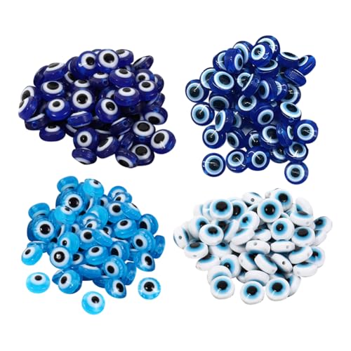 200 Stück runde böse Blick-Perlen, türkischer böser Blick-Charm, mehrfarbig, Evil Eye, Abstandshalter, blaue böse Augen, Glücksaugen, handgefertigte Harzperlen mit Loch für Armbänder, Halsketten 200 Stück runde böse Blick-Perlen, türkischer böser Blick-Charm, mehrfarbig, Evil Eye, Abstandshalter, blaue böse Augen, Glücksaugen, handgefertigte Harzperlen mit Loch für Armbänder, Halsketten von JIHUOO