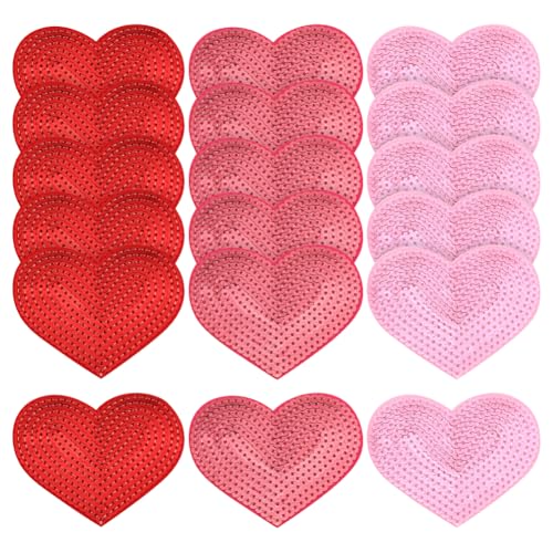 21 Stück Pailletten-Herz-Aufnäher zum Aufbügeln mit Glitzer, bestickte Herzapplikationen, niedliche Stickerei-Aufnäher, Kleidungsverzierungen für Jacken, Rucksäcke, Schuhe, Rot, Hot Pink und Pink 21 Stück Pailletten-Herz-Aufnäher zum Aufbügeln mit Glitzer, bestickte Herzapplikationen, niedliche Stickerei-Aufnäher, Kleidungsverzierungen für Jacken, Rucksäcke, Schuhe, Rot, Hot Pink und Pink von JIHUOO