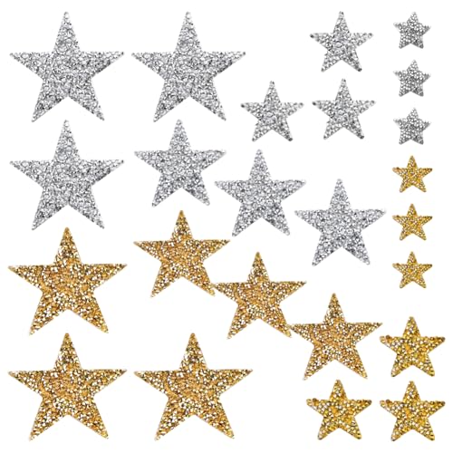 24 Stück Strass Stern Patches Glitzer Stern Applikationen für Kleidung funkelnde Flicken Kristall Rucksack Patches Jacke Dekorative Flicken Jeans Tasche Patches Kleidung Reparatur Flicken Golden 24 Stück Strass Stern Patches Glitzer Stern Applikationen für Kleidung funkelnde Flicken Kristall Rucksack Patches Jacke Dekorative Flicken Jeans Tasche Patches Kleidung Reparatur Flicken Golden von JIHUOO