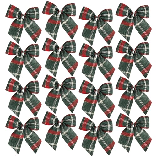 24 Stück Weihnachtsschleifen aus Sackleinen, karierte Schleifen, Gingham-Band, Büffelkariert, Schleifen, Weihnachtsbaum-Schleifen, Geschenkpapier, Urlaub, dekorative Schleifen, kleine Schleifen, für 24 Stück Weihnachtsschleifen aus Sackleinen, karierte Schleifen, Gingham-Band, Büffelkariert, Schleifen, Weihnachtsbaum-Schleifen, Geschenkpapier, Urlaub, dekorative Schleifen, kleine Schleifen, für von JIHUOO