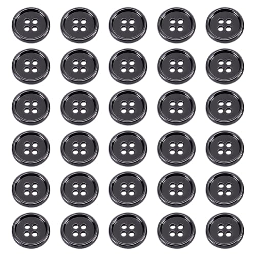 30 Stück 12,5 mm runde Metall-Nähknöpfe 4 Löcher Mantelknöpfe Anzug Hemd Knöpfe kleine flache Rückseite Handwerk Knöpfe Kleidung Dekoration Knöpfe Jacke Hose Knöpfe Ersatz schwarz 30 Stück 12,5 mm runde Metall-Nähknöpfe 4 Löcher Mantelknöpfe Anzug Hemd Knöpfe kleine flache Rückseite Handwerk Knöpfe Kleidung Dekoration Knöpfe Jacke Hose Knöpfe Ersatz schwarz von JIHUOO