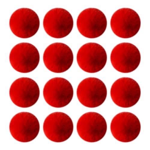 JIHUOO 30 Stück 3 cm kleine Kunstfell-Bälle, weiche Pompons zum Basteln, niedliche flauschige Pompons, Kleidung, Dekoration, Pompons mit elastischer Schlaufe, Rot von JIHUOO