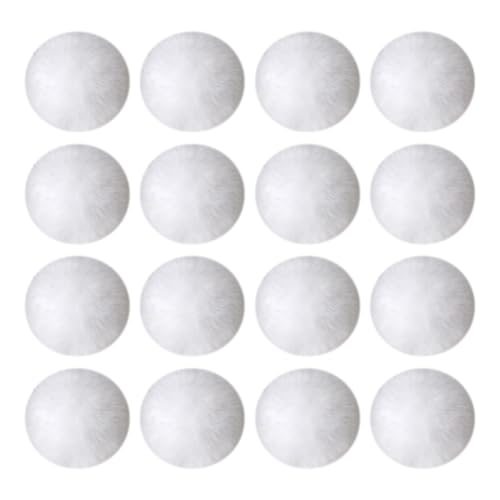 JIHUOO 30 Stück 3 cm kleine Kunstfellbälle, weiche Pompons zum Basteln – niedliche flauschige Bälle mit elastischer Schlaufe für Kleidungsdekoration – Weiß von JIHUOO
