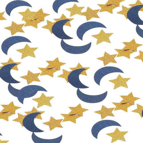 300 Stück Stern und Mond Tischkonfetti Sterne Glitzer Papier Konfetti Hochzeit Tisch Streudeko Baby Shower Tisch Streusel Geschlecht Offenbarung Party Dekorationen Golden und Marineblau 300 Stück Stern und Mond Tischkonfetti Sterne Glitzer Papier Konfetti Hochzeit Tisch Streudeko Baby Shower Tisch Streusel Geschlecht Offenbarung Party Dekorationen Golden und Marineblau von JIHUOO