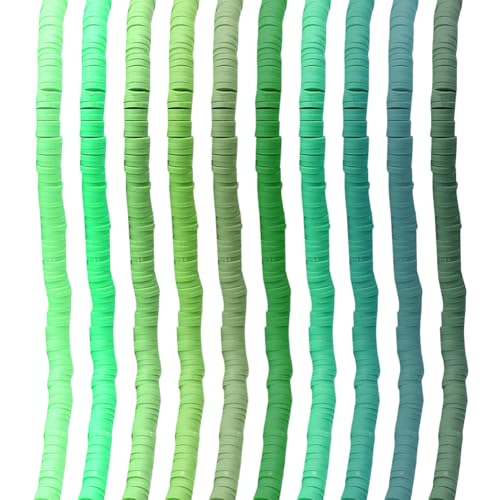 JIHUOO 3500 Stück 6 mm Polymer-Ton-Perlen, flach rund, Armbandperlen, für Schmuckherstellung, Grün JIHUOO 3500 Stück 6 mm Polymer-Ton-Perlen, flach rund, Armbandperlen, für Schmuckherstellung, Grün von JIHUOO