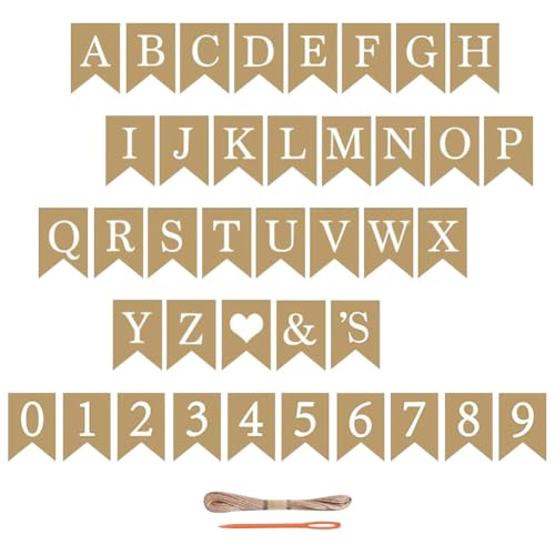 39 Stück Wiederverwendbare personalisierte Wimpelbanner benutzerdefinierte Geburtstagsbanner mit Buchstaben DIY Brief Banner Kit Personalisierte Hochzeit Party Girlande Machen Sie Ihre eigene Girlande von JIHUOO